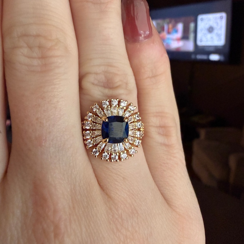 Bomb Party RBP8127 Always Surprising Me September Blue Sapphire Gold Ring Size 6